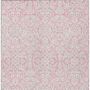 Homeroots 3' Beige And Ivory Damask Washable Indoor Outdoor Area Rug - Stylish, Durable, And Easy To Clean 9' X 12' Polyester 595185