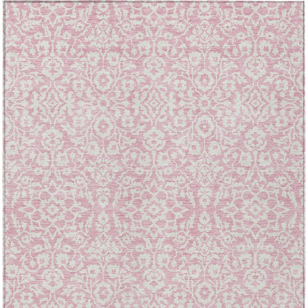 Homeroots 3' Beige And Ivory Damask Washable Indoor Outdoor Area Rug - Stylish, Durable, And Easy To Clean 9' X 12' Polyester 595185