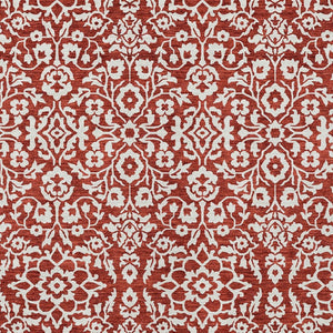 Homeroots 3' Beige And Ivory Damask Washable Indoor Outdoor Area Rug - Stylish, Durable, And Easy To Clean 3' X 5' Polyester 595187