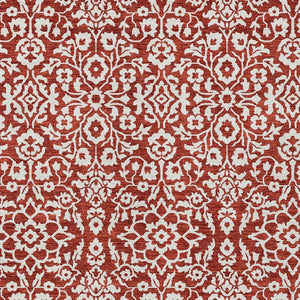 Homeroots 3' Beige And Ivory Damask Washable Indoor Outdoor Area Rug - Stylish, Durable, And Easy To Clean 8' X 10' Polyester 595190