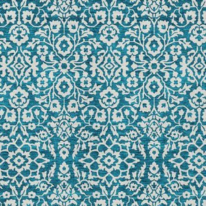 Homeroots 3' Beige And Ivory Damask Washable Indoor Outdoor Area Rug - Stylish, Durable, And Easy To Clean 9' X 12' Polyester 595197