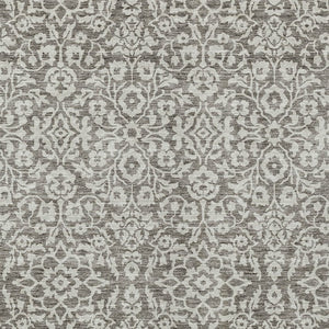 Homeroots 3' Beige And Ivory Damask Washable Indoor Outdoor Area Rug - Stylish, Durable, And Easy To Clean 3' X 5' Polyester 595199