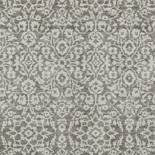 Homeroots 3' Beige And Ivory Damask Washable Indoor Outdoor Area Rug - Stylish, Durable, And Easy To Clean 3' X 5' Polyester 595199