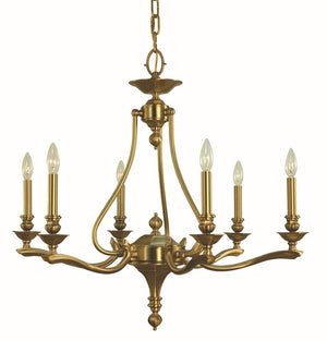 Framburg 6-light Elegant Italian Die-cast Chandelier For Dining Spaces – Handcrafted Masterpiece In Usa Brushed Brass Metal 5952 Br