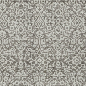 Homeroots 3' Beige And Ivory Damask Washable Indoor Outdoor Area Rug - Stylish, Durable, And Easy To Clean 9' X 12' Polyester 595203