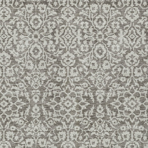 Homeroots 3' Beige And Ivory Damask Washable Indoor Outdoor Area Rug - Stylish, Durable, And Easy To Clean 9' X 12' Polyester 595203