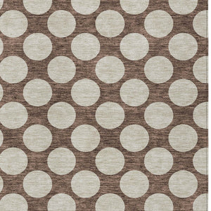 Homeroots 3' Black And Ivory Polka Dot Washable Area Rug For Home, Patio, Porch, And High Traffic Spaces 3' X 5' Polyester 595211