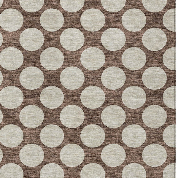 Homeroots 3' Black And Ivory Polka Dot Washable Area Rug For Home, Patio, Porch, And High Traffic Spaces 3' X 5' Polyester 595211