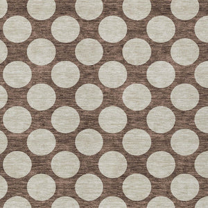 Homeroots 3' Black And Ivory Polka Dot Washable Area Rug For Home, Patio, Porch, And High Traffic Spaces 5' X 8' Polyester 595212