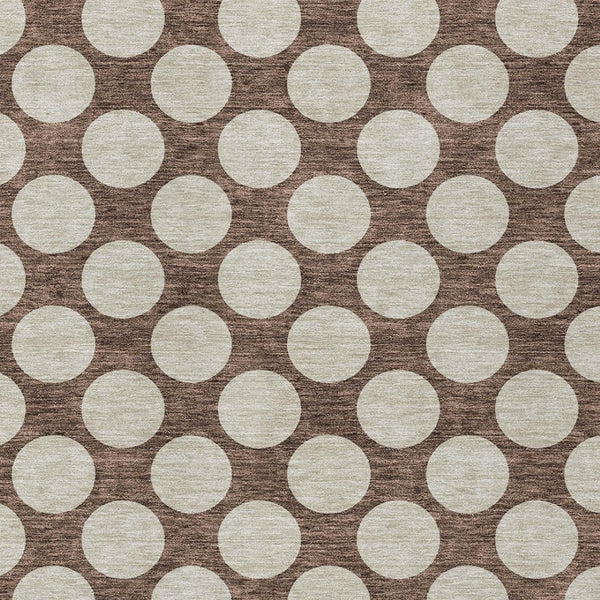 Homeroots 3' Black And Ivory Polka Dot Washable Area Rug For Home, Patio, Porch, And High Traffic Spaces 9' X 12' Polyester 595215