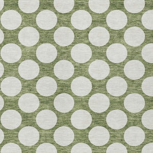 Homeroots 3' Black And Ivory Polka Dot Washable Area Rug For Home, Patio, Porch, And High Traffic Spaces 3' X 5' Polyester 595217