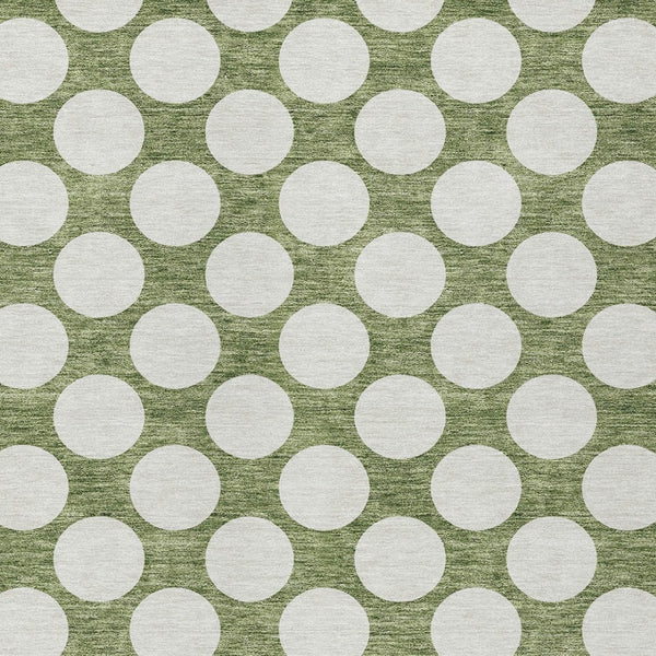 Homeroots 3' Black And Ivory Polka Dot Washable Area Rug For Home, Patio, Porch, And High Traffic Spaces 5' X 8' Polyester 595218