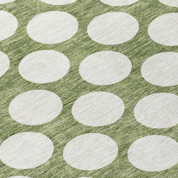 Homeroots 3' Black And Ivory Polka Dot Washable Area Rug For Home, Patio, Porch, And High Traffic Spaces 8' Round Polyester 595219