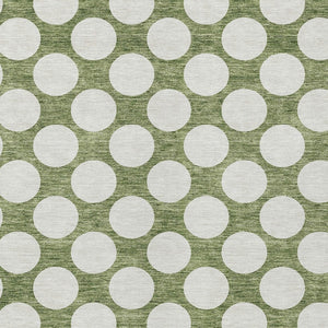 Homeroots 3' Black And Ivory Polka Dot Washable Area Rug For Home, Patio, Porch, And High Traffic Spaces 8' X 10' Polyester 595220