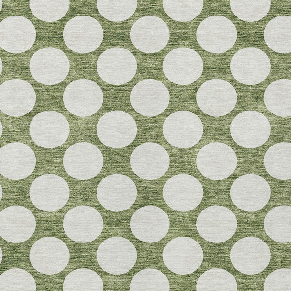 Homeroots 3' Black And Ivory Polka Dot Washable Area Rug For Home, Patio, Porch, And High Traffic Spaces 8' X 10' Polyester 595220