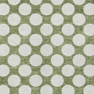 Homeroots 3' Black And Ivory Polka Dot Washable Area Rug For Home, Patio, Porch, And High Traffic Spaces 9' X 12' Polyester 595221