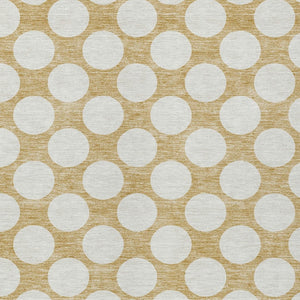 Homeroots 3' Black And Ivory Polka Dot Washable Area Rug For Home, Patio, Porch, And High Traffic Spaces 5' X 8' Polyester 595224