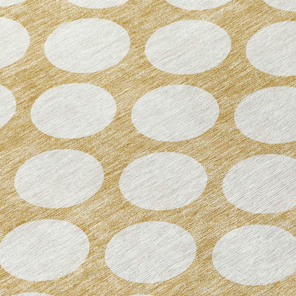 Homeroots 3' Black And Ivory Polka Dot Washable Area Rug For Home, Patio, Porch, And High Traffic Spaces 8' Round Polyester 595225