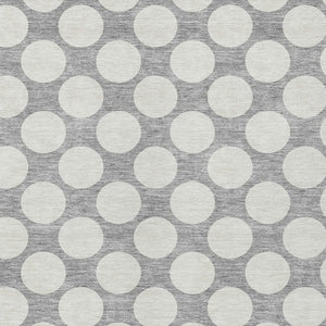 Homeroots 3' Black And Ivory Polka Dot Washable Area Rug For Home, Patio, Porch, And High Traffic Spaces 8' X 10' Polyester 595232