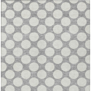 Homeroots 3' Black And Ivory Polka Dot Washable Area Rug For Home, Patio, Porch, And High Traffic Spaces 9' X 12' Polyester 595233