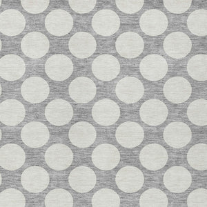 Homeroots 3' Black And Ivory Polka Dot Washable Area Rug For Home, Patio, Porch, And High Traffic Spaces 9' X 12' Polyester 595233