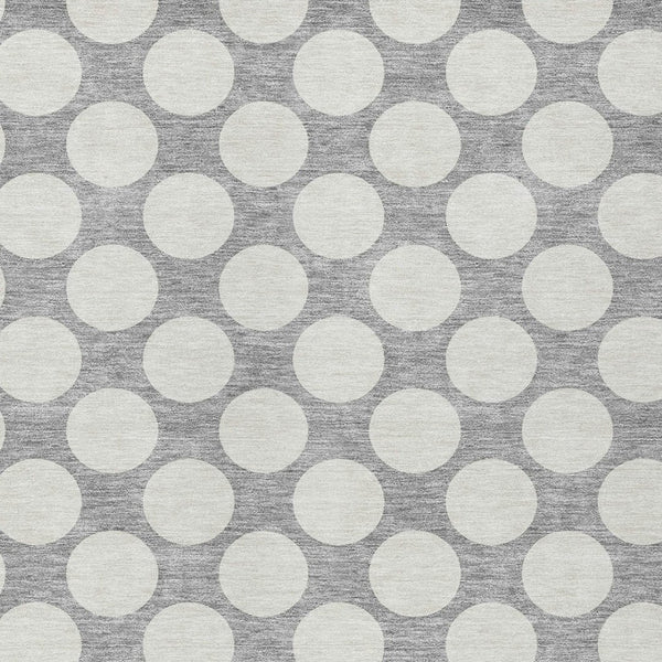 Homeroots 3' Black And Ivory Polka Dot Washable Area Rug For Home, Patio, Porch, And High Traffic Spaces 9' X 12' Polyester 595233