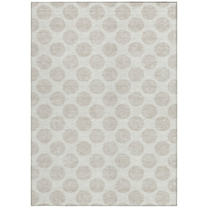 Homeroots 3' Black And Ivory Polka Dot Washable Area Rug For Home, Patio, Porch, And High Traffic Spaces 5' X 8' Polyester 595236