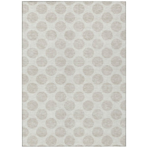 HomeRoots 5' Ivory and Gray Polka Dot Indoor Outdoor Area Rug – Durable, Washable, Stylish for Any Space 5' X 8' 595236