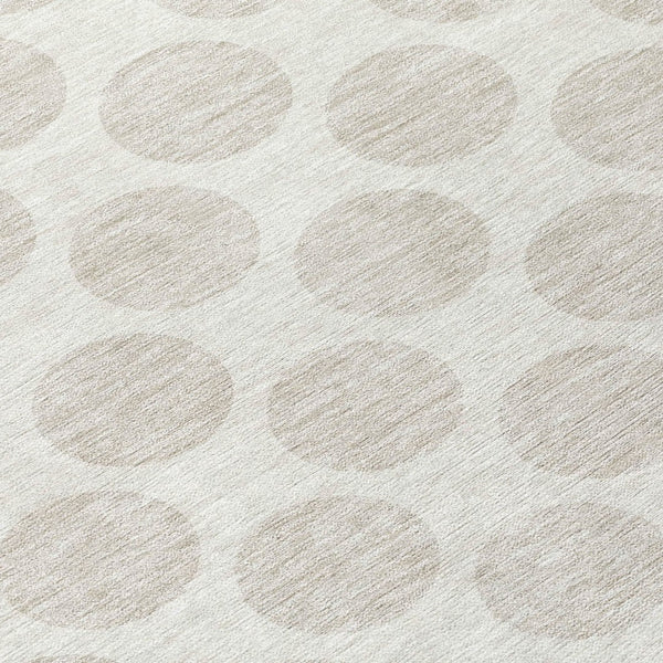 Homeroots 3' Black And Ivory Polka Dot Washable Area Rug For Home, Patio, Porch, And High Traffic Spaces 8' Round Polyester 595237