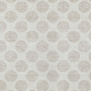 Homeroots 3' Black And Ivory Polka Dot Washable Area Rug For Home, Patio, Porch, And High Traffic Spaces 8' X 10' Polyester 595238