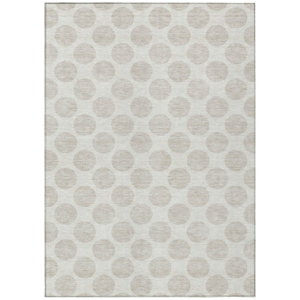 HomeRoots 9' X 12' Ivory Gray Polka Dot Indoor Outdoor Area Rug - Durable, Washable, Versatile for Any Space 595239