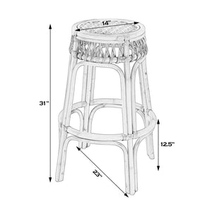 Butler Specialty Company Antigua Rattan Bar Stool - 30.5" Seat Height, Coastal Elegance & Durability Natural Rattan 5952404-butler