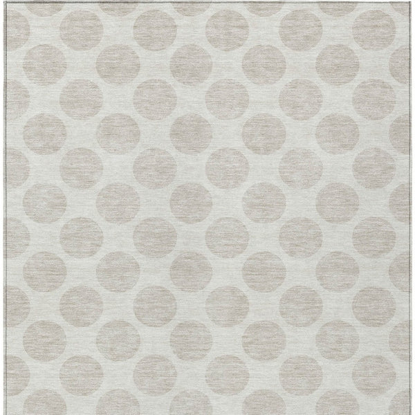 Homeroots 3' Black And Ivory Polka Dot Washable Area Rug For Home, Patio, Porch, And High Traffic Spaces 10' X 14' Polyester 595240