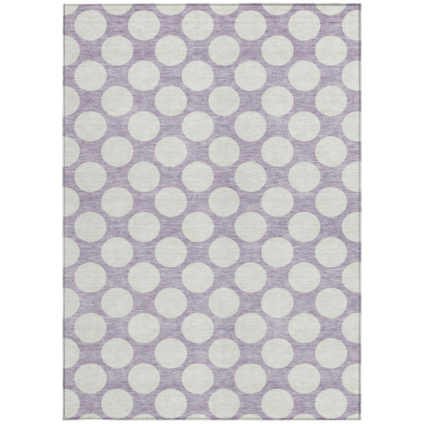 Homeroots 3' Black And Ivory Polka Dot Washable Area Rug For Home, Patio, Porch, And High Traffic Spaces 5' X 8' Polyester 595242