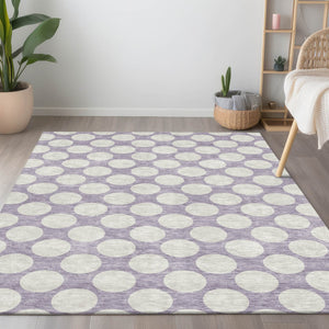 Homeroots 3' Black And Ivory Polka Dot Washable Area Rug For Home, Patio, Porch, And High Traffic Spaces 5' X 8' Polyester 595242