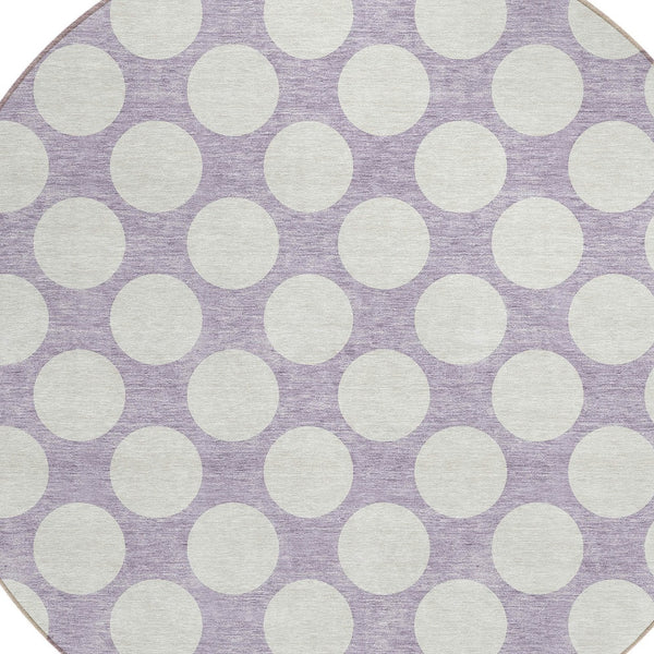 Homeroots 3' Black And Ivory Polka Dot Washable Area Rug For Home, Patio, Porch, And High Traffic Spaces 8' Round Polyester 595243