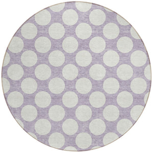 Homeroots 3' Black And Ivory Polka Dot Washable Area Rug For Home, Patio, Porch, And High Traffic Spaces 8' Round Polyester 595243