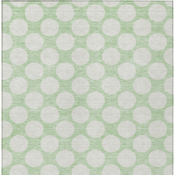 Homeroots 3' Black And Ivory Polka Dot Washable Area Rug For Home, Patio, Porch, And High Traffic Spaces 5' X 8' Polyester 595248