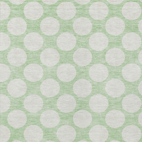 Homeroots 3' Black And Ivory Polka Dot Washable Area Rug For Home, Patio, Porch, And High Traffic Spaces 5' X 8' Polyester 595248