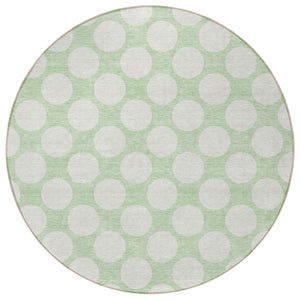 Homeroots 3' Black And Ivory Polka Dot Washable Area Rug For Home, Patio, Porch, And High Traffic Spaces 8' Round Polyester 595249