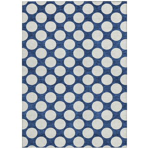 Homeroots 3' Black And Ivory Polka Dot Washable Area Rug For Home, Patio, Porch, And High Traffic Spaces 3' X 5' Polyester 595253