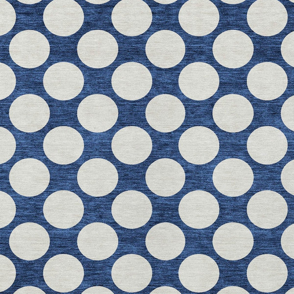 Homeroots 3' Black And Ivory Polka Dot Washable Area Rug For Home, Patio, Porch, And High Traffic Spaces 5' X 8' Polyester 595254