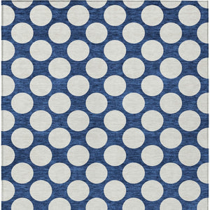 Homeroots 3' Black And Ivory Polka Dot Washable Area Rug For Home, Patio, Porch, And High Traffic Spaces 9' X 12' Polyester 595257