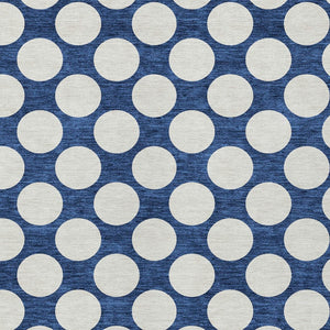 Homeroots 3' Black And Ivory Polka Dot Washable Area Rug For Home, Patio, Porch, And High Traffic Spaces 9' X 12' Polyester 595257