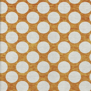 Homeroots 3' Black And Ivory Polka Dot Washable Area Rug For Home, Patio, Porch, And High Traffic Spaces 9' X 12' Polyester 595263