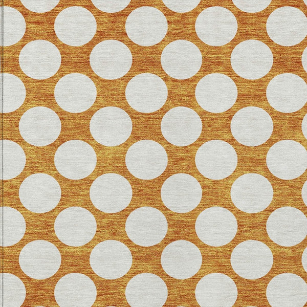 Homeroots 3' Black And Ivory Polka Dot Washable Area Rug For Home, Patio, Porch, And High Traffic Spaces 9' X 12' Polyester 595263