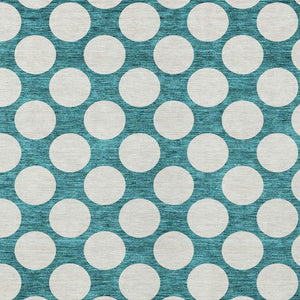 Homeroots 3' Black And Ivory Polka Dot Washable Area Rug For Home, Patio, Porch, And High Traffic Spaces 3' X 5' Polyester 595271