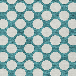 Homeroots 3' Black And Ivory Polka Dot Washable Area Rug For Home, Patio, Porch, And High Traffic Spaces 9' X 12' Polyester 595275