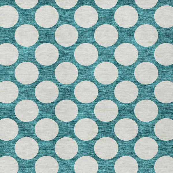 Homeroots 3' Black And Ivory Polka Dot Washable Area Rug For Home, Patio, Porch, And High Traffic Spaces 9' X 12' Polyester 595275