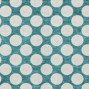 Homeroots 3' Black And Ivory Polka Dot Washable Area Rug For Home, Patio, Porch, And High Traffic Spaces 10' X 14' Polyester 595276